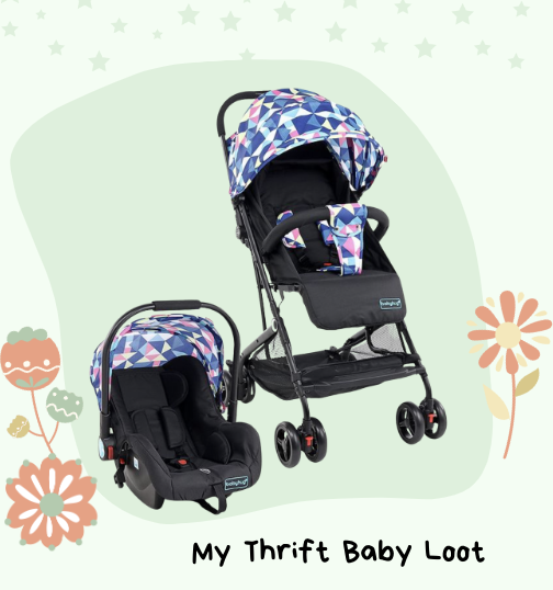 Preloved Babyhug Opera Travel System ( Mumbai ) - travel friendly stoller, car seat, carry cot